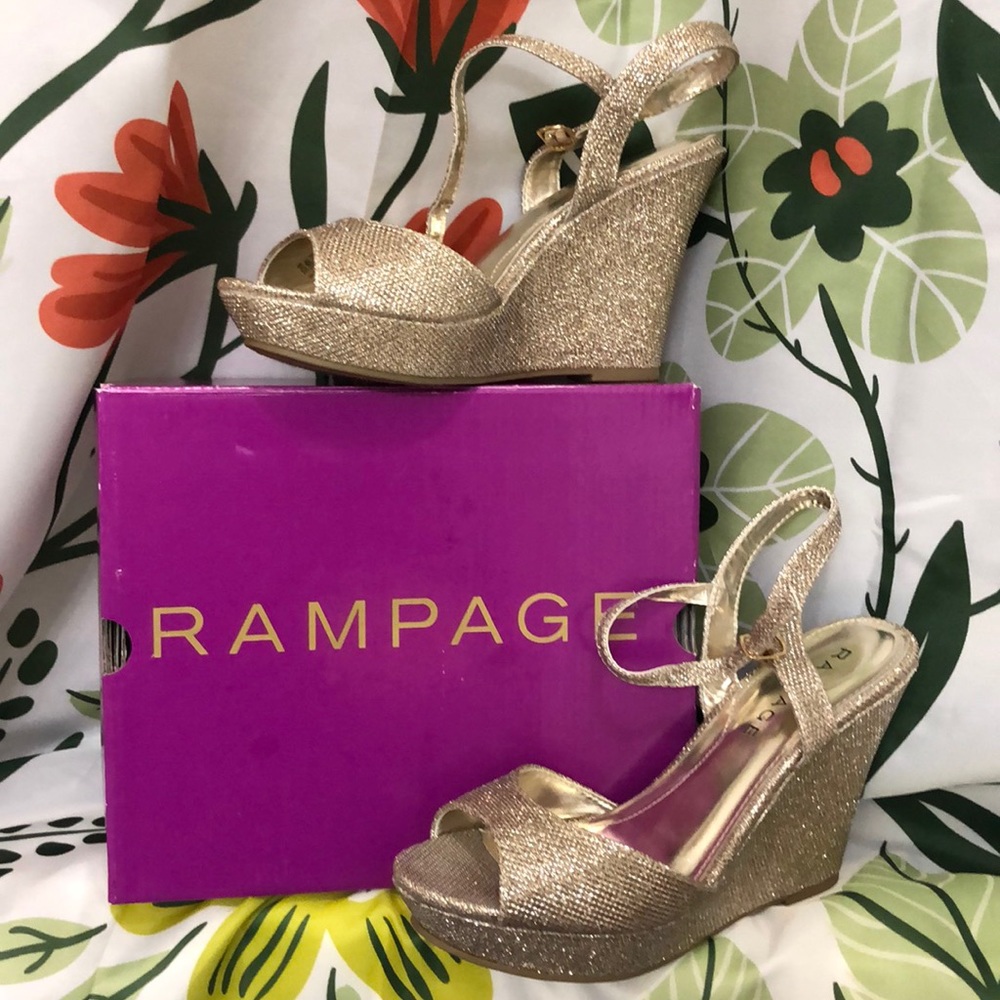 Rampage - Formal Dress Wedge - Blush Glitter - 9.5